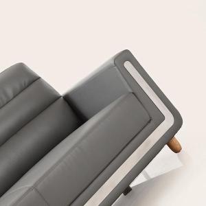 Sofá de couro cinza moderno para escritório