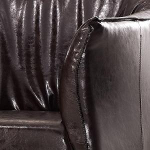 Sofá de couro sintético marrom para escritório