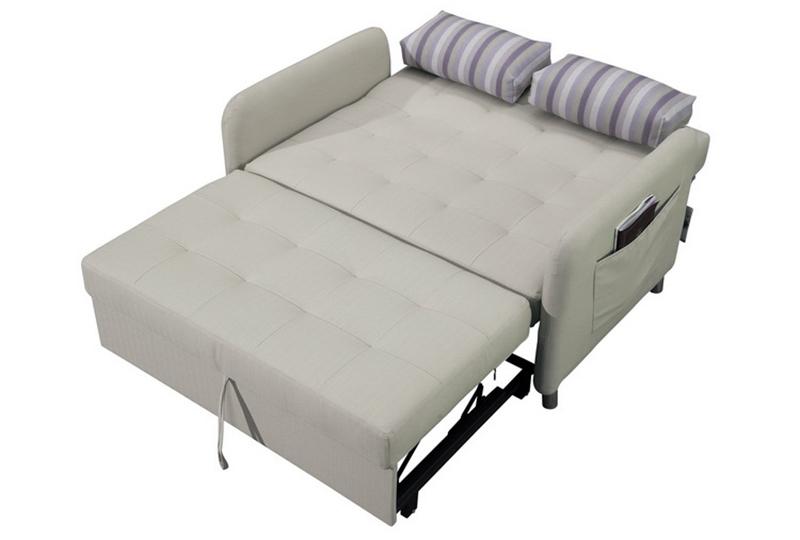  Sofá-cama de tecido de 3 lugares