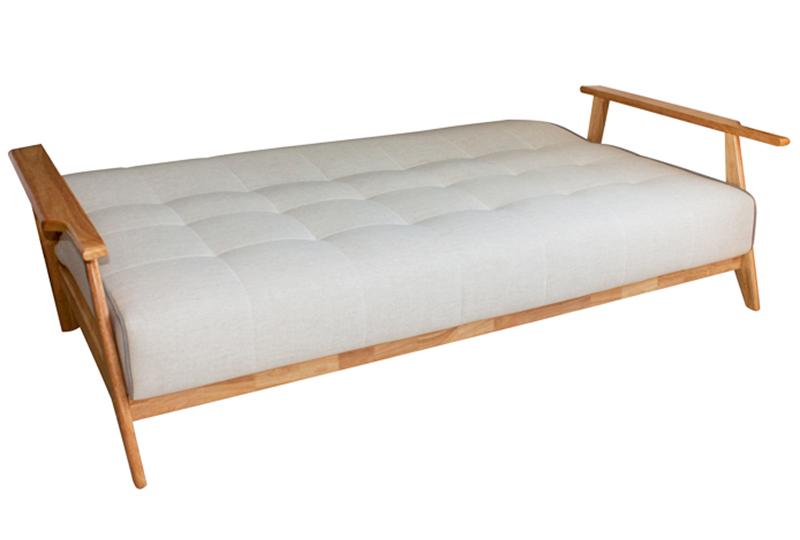  Sofá-cama com moldura de madeira