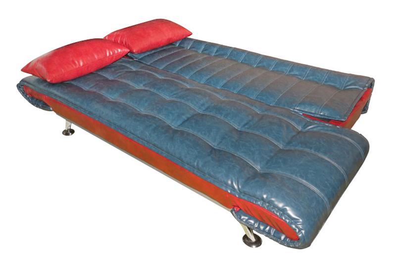  Sofá-cama de couro com apoio de braço dobrável